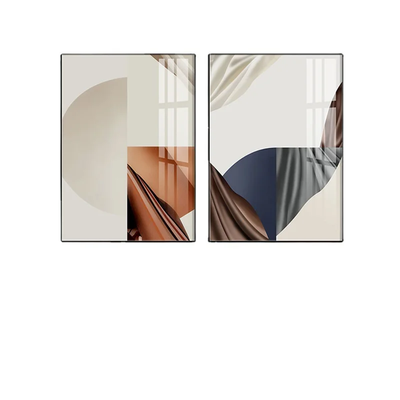 Nordic Concise Style Abstract Crystal Porcelain Painting Sofa Wall Art Mount Rich Fish Porch Paintings