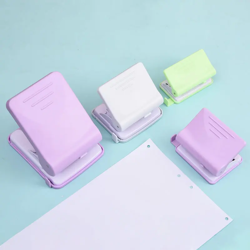 Office Punch 2 Hole Punch Desktop Paper Punch with Creative Soft Color