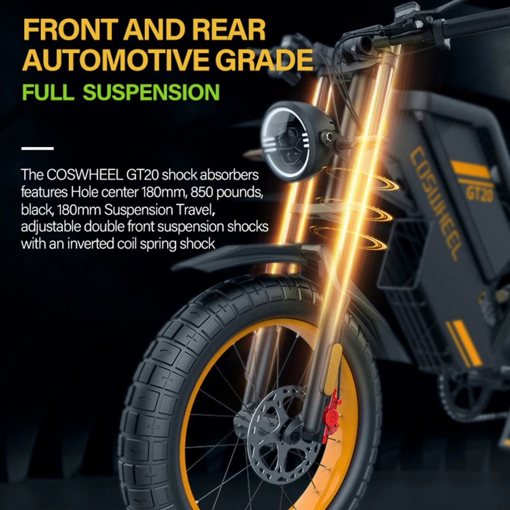 China Factory 48v Fat Wheel 1500w Hub Motor Front Fork Rim 20x4 Electric Mountain Bike