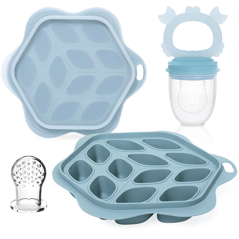 Reusable heat-resistant homemade food freezer baby fruit food feeder tray breast milk thawing and freezing tray