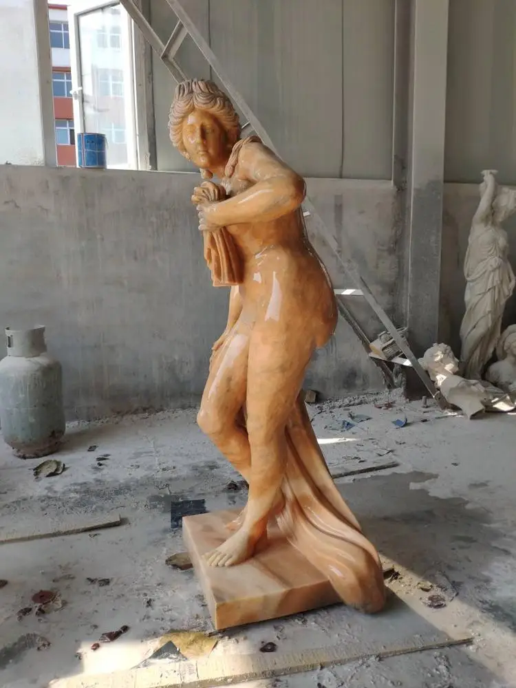 bathing woman statue/stone female statue/young girl stone statue