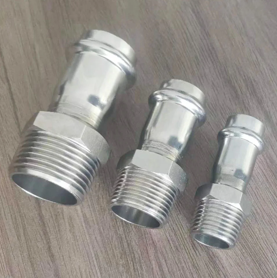 26mm Thread 20.2mm Stainless Steel Pipe Connector 304 Food Grade Rubber Sealing Ring Square Flange Forged OEM Customizable