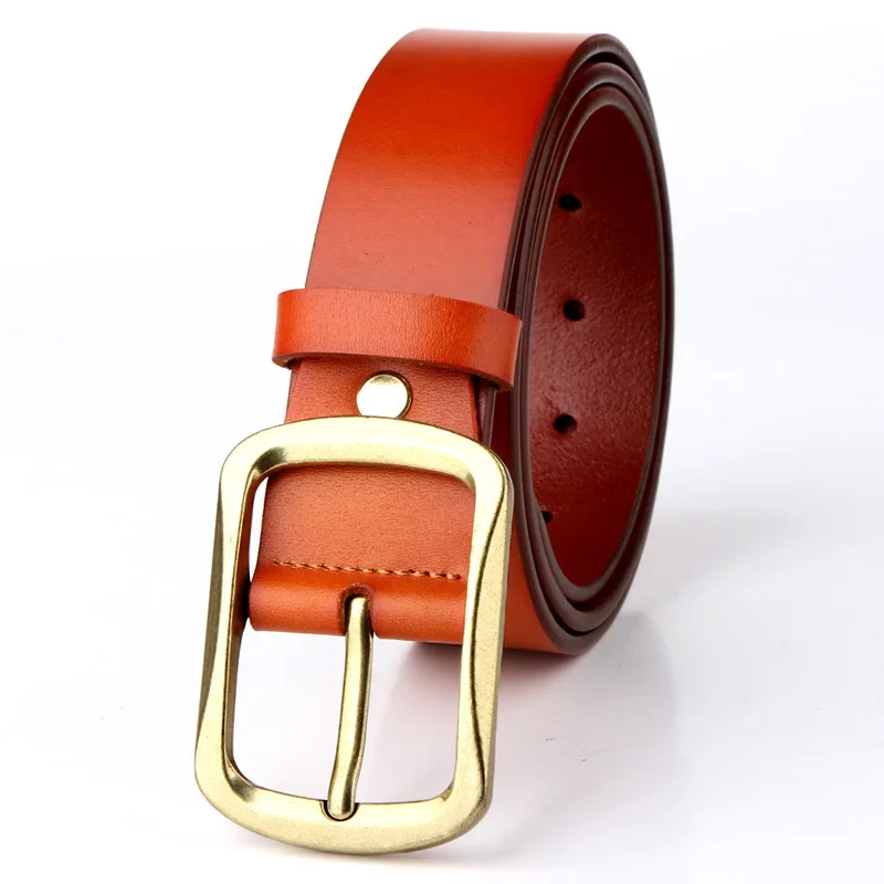 New Fashion Style Leather Jeans Belts Women Cowhide Lady Dress Belt With Pin Buckle Alloy for Wholesale