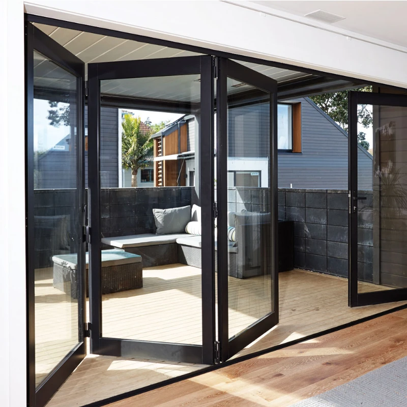 Best Price Folding Sliding Aluminum Doors Patio Bifold Door Black Accordion with Double Glazing Folding Doors