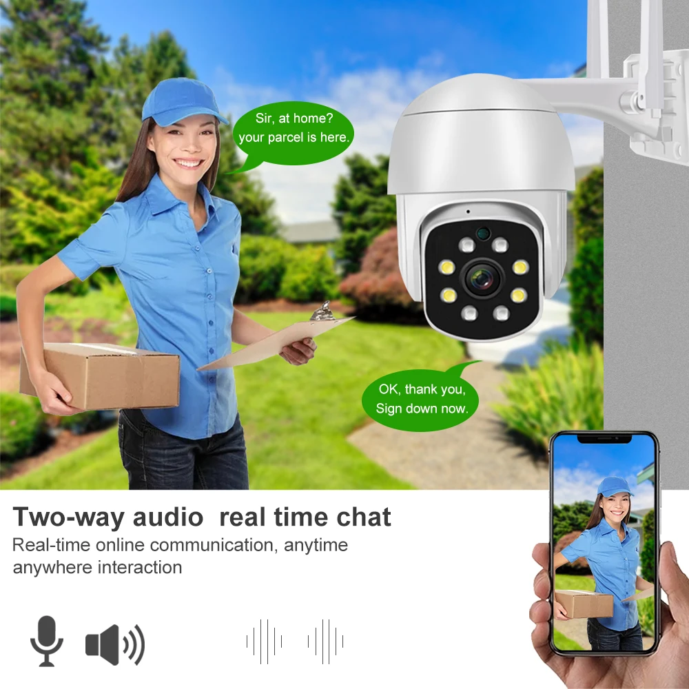 Wifi IP PTZ Camera Mini Smart Home 360 Auto Tracking Wifi Cameras Outdoor Speed Dome Video Surveillance Cam