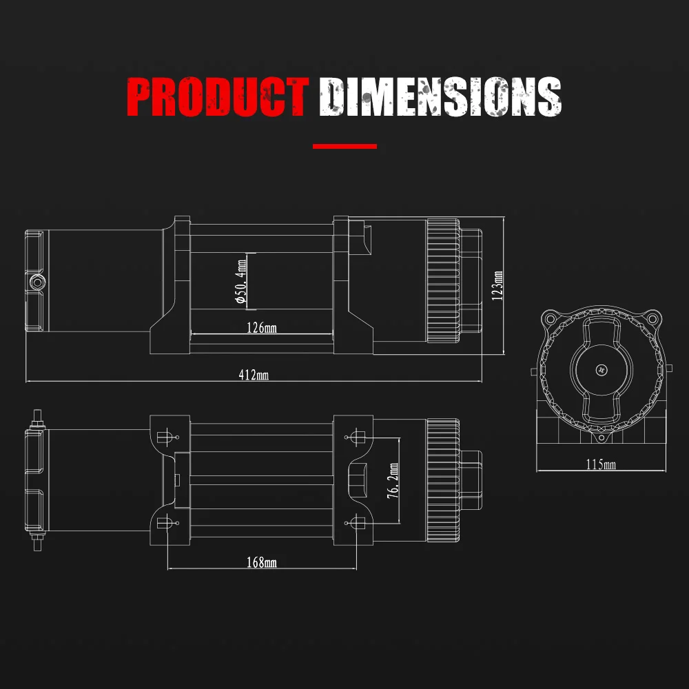 FIERYRED 12V 5500LBS OffRoad Car Synthetic Rope Electric Winch For 4x4 ATV UTV Boat