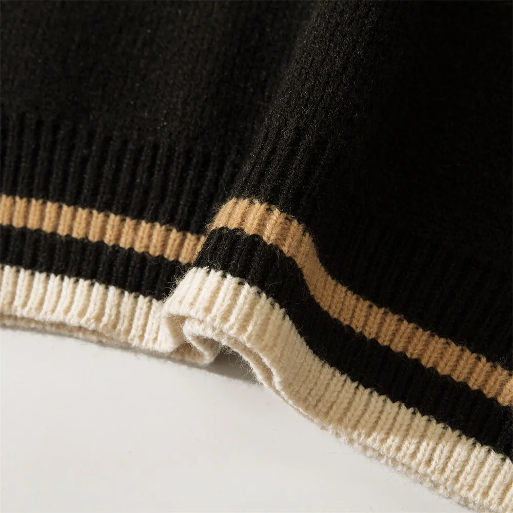 Men Sweater Vest Men Custom Check Jacquard Knitwear Pullover Cotton Knitted Winter Teens Sweater Vest