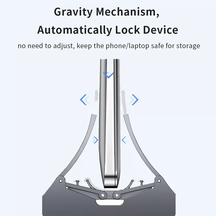 Gravity Locking Vertical Laptop Phone Stand Tablet Holder Adjustable