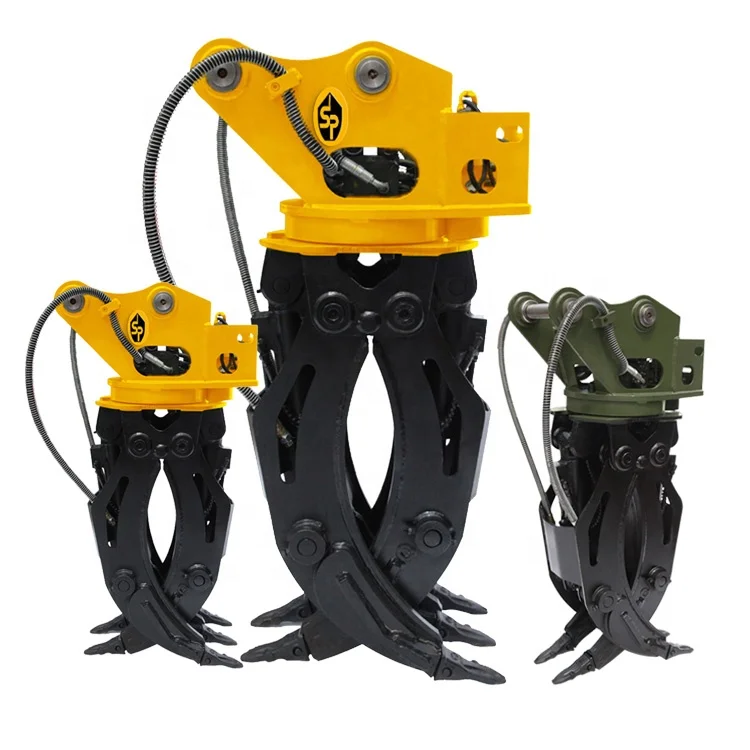 hydraulic grapple hydraulic excavator grab 360 degraee hydraulic rotating wood grab log grapple for Excavator