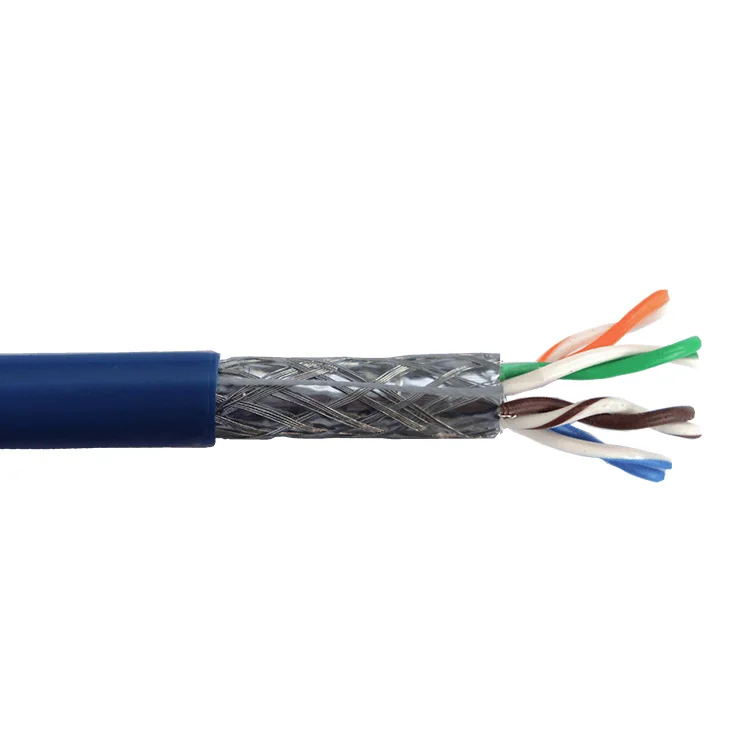 Dual Shields 24AWG 4 Pairs Solid Conductor , ETL Listed PVC and LSZH Jacket Indoor cat5e SFTP cable