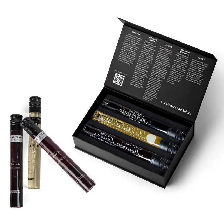 Заводская изготовленная на заказ Роскошная мини бумажная Магнитная Подарочная коробка пустые эфирные масла тестер для парфюмерии пробная упаковка с бутылкой 10 мл