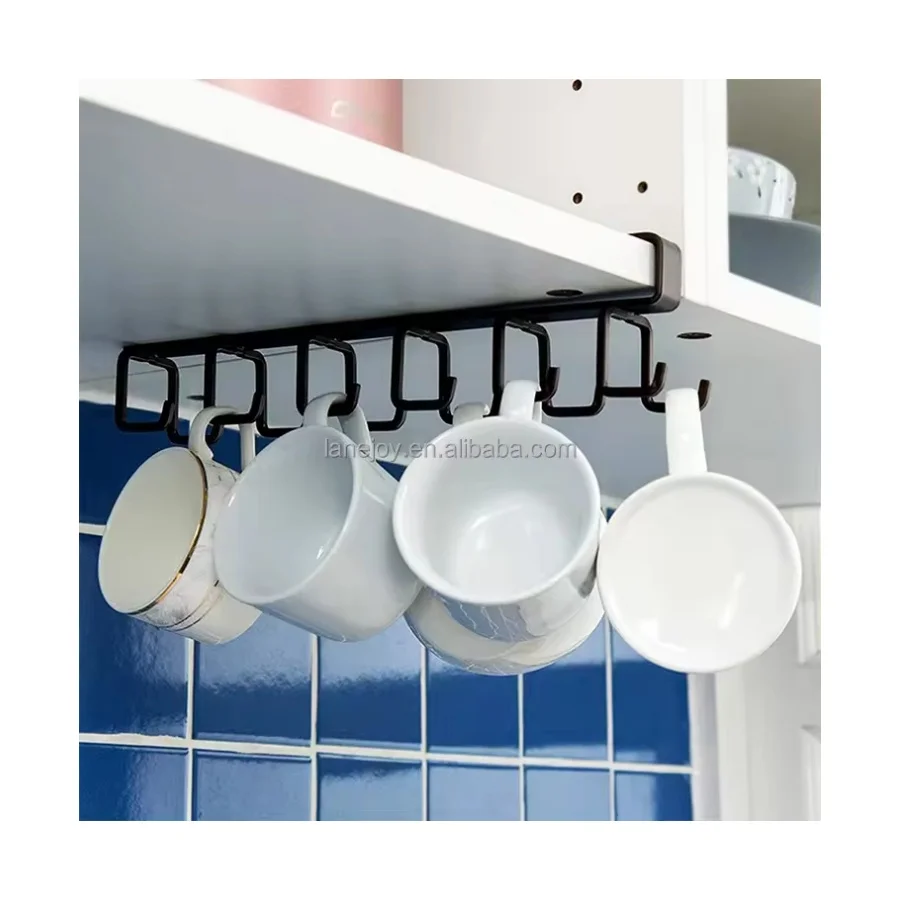 Metal Rack Cupboard Hanging Coffee Tea Cups Holder Shelf Kitchen Storage Racks Organizer Holder