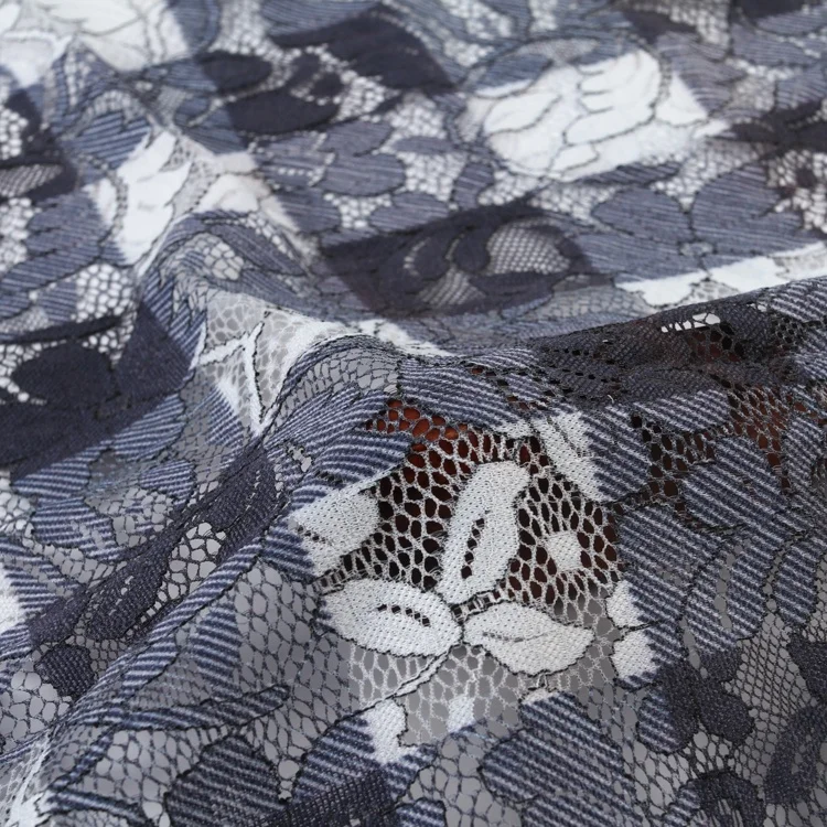 
Top ranked 3d flower printed lace fabric for women dress 