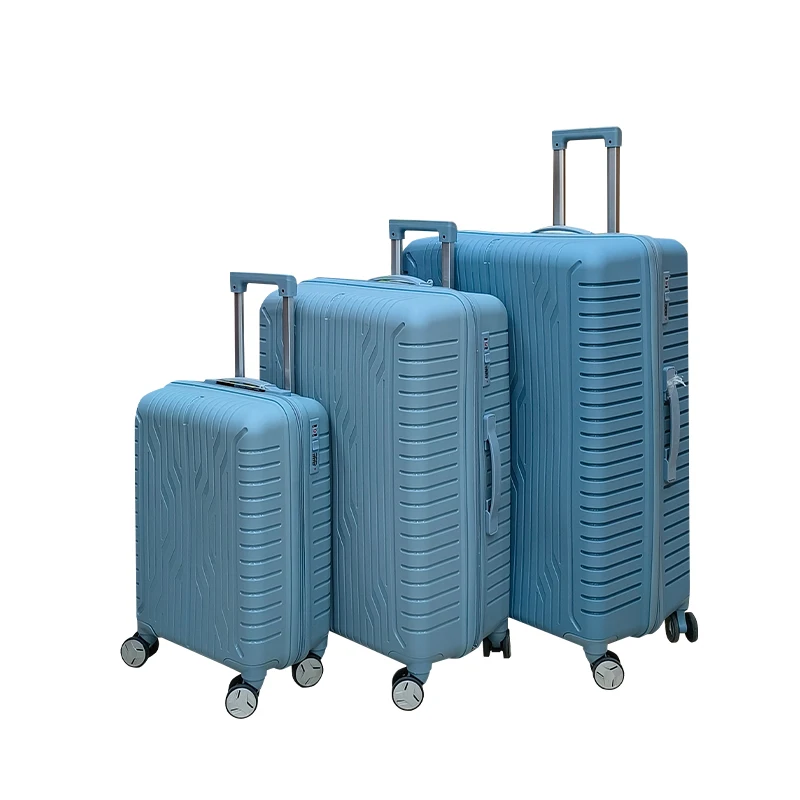 Customizable 3-Piece Travel Luggage Set Convenient PP Material with TSA-Approved Lock and Spinner Wheels for Unisex Airport Use