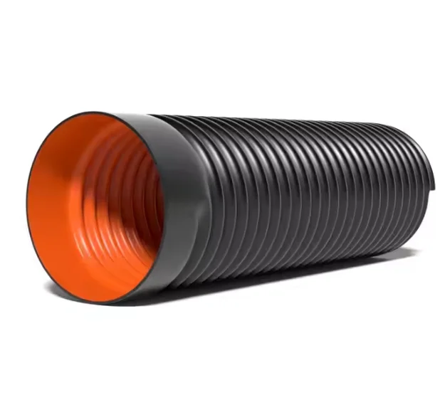 Горячая распродажа SN4 SN8 hdpe двухслойная гофрированная дренажная труба пластиковая водопропускная для канализационного дренажа