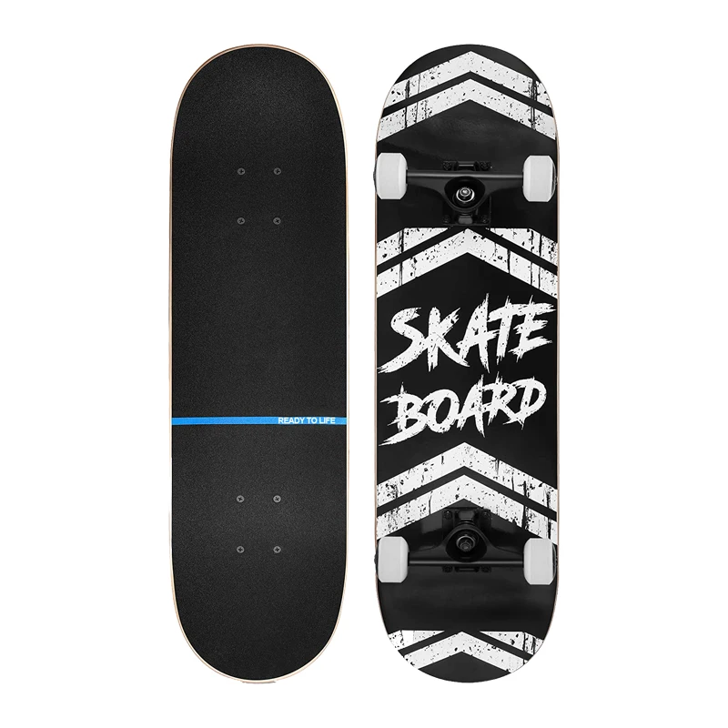 
Design Black Maple Wooden Deck Skate Board Complete Skateboard Outdoor Sports 
