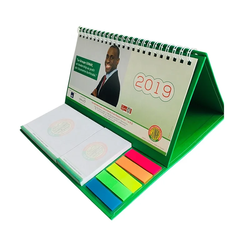 Promotion New Design 2021 Desk Calendar With Colorful Post Sticker Notes