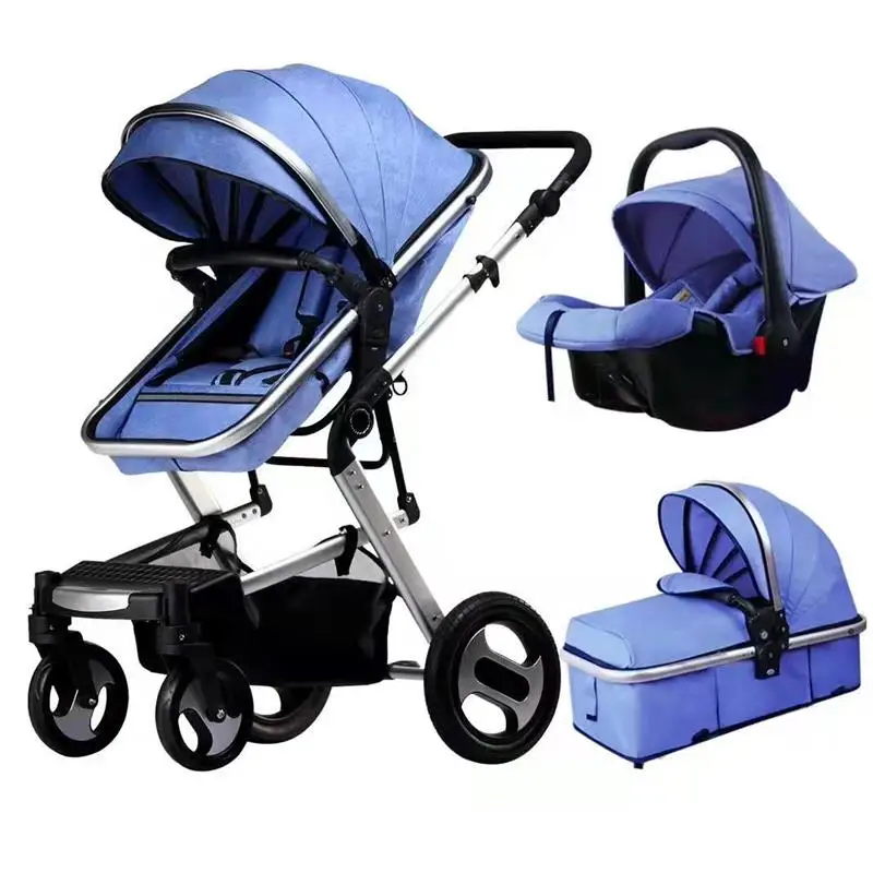 Wholesale Cheap Luxury Baby Stroller 3 In 1 With Carrycot /foldable Baby Stroller Adjustable Pushchair Pram