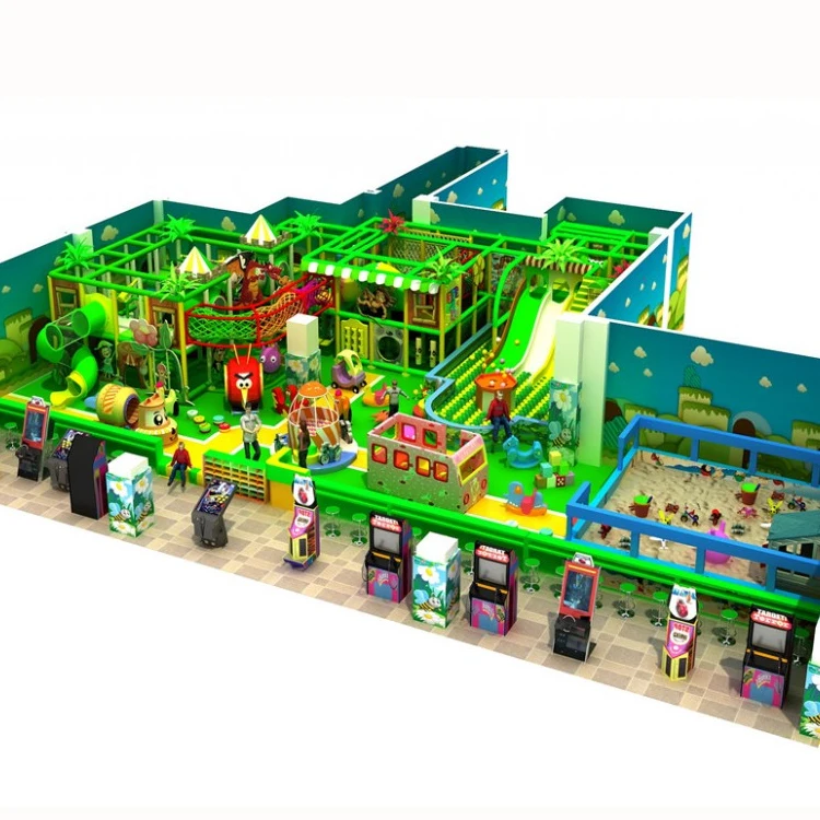 Interactive Indoor Commercial Athletic Playground Equipment for Kids Double Slide Park with Plastic Construction
