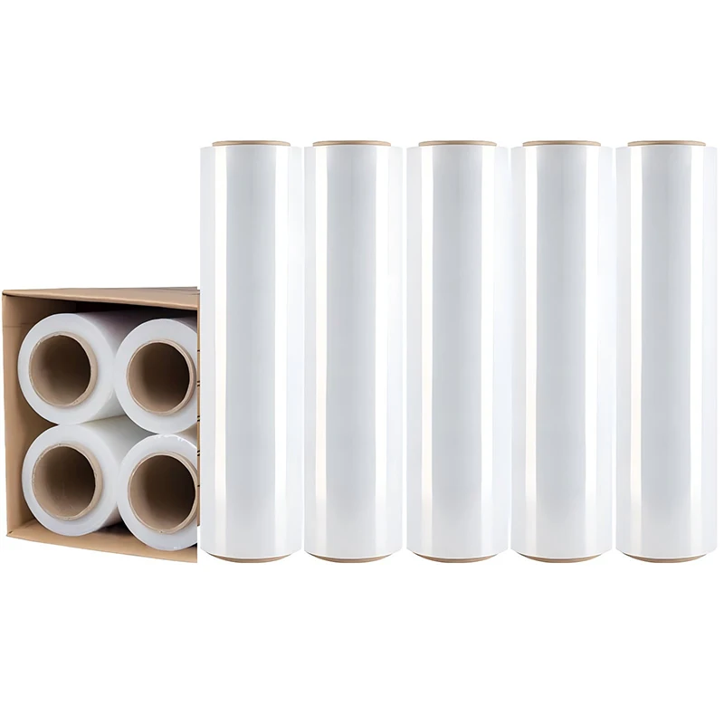Packing Film 100 Raw Material 20 Micron 80 Gauge Clear Plastic Wrap Manufacturer 50kg Lldpe jumbo roll stretch Film