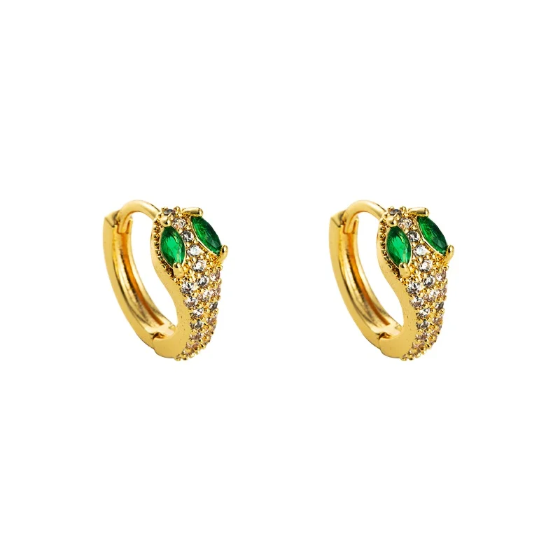  High quality trendy Snake earrings hoop earringsLadies Zircon