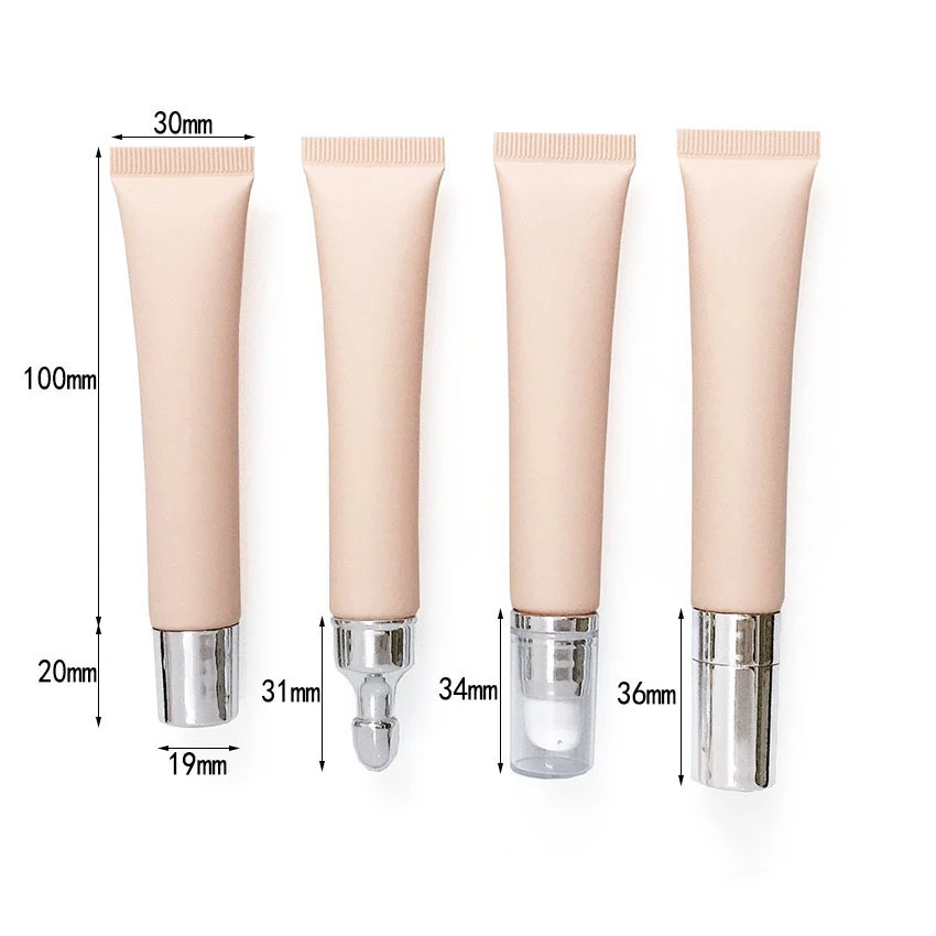 Apricot Color Frosted Lip Balm Tube 20g Matte Squeeze Cosmetic Packaging Tube 20ml Eye Cream Container With Massage Head
