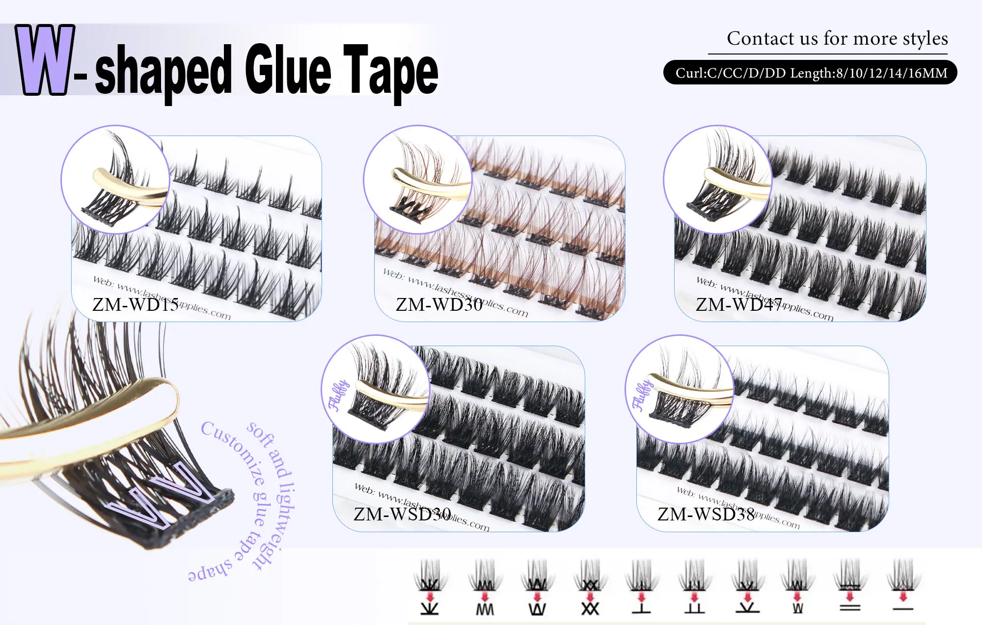 vegan bonding reusable pre glued cluster lash private label lasting 5-7 days press on lash waterproof self adhesive diy lash