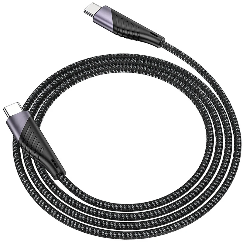 
100W 60w 5A Custom 1m 2m 3m Nylon Braided 3.1 Metal pd Fast Charging usb c to c cable 