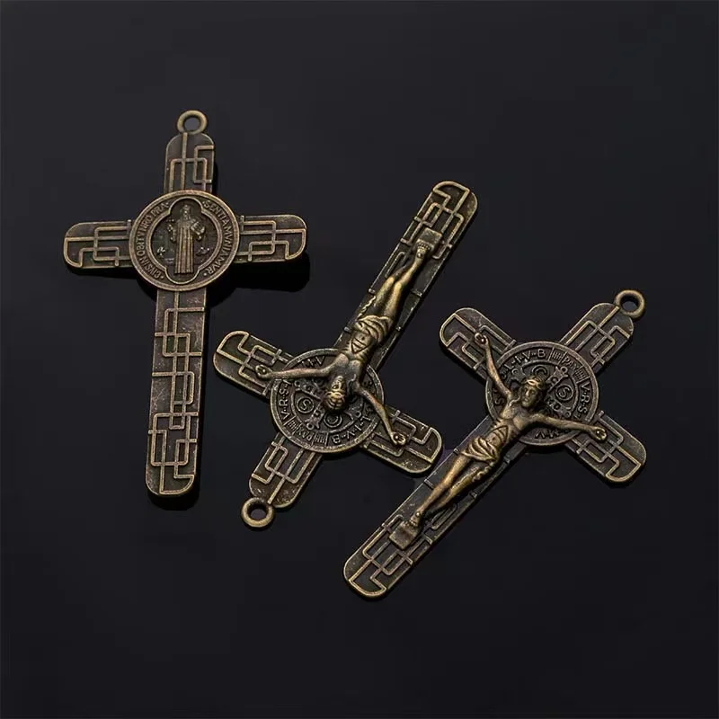 Christian Orthodox Wholesale Alloy Metal Catholic Crucifix Cross Pendant With Saint Benedict