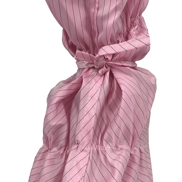 
Factory Price Pink Soft PVC Sole Antistatic Safety Reusable Washable 5MM Stripe/Grid Polyester Non-slip ESD Antidust Boots Cover 