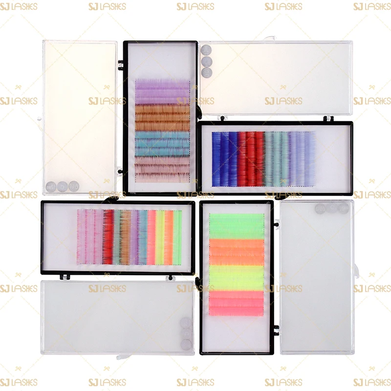 Volume Color Mink Lash Extensions J Curl Lash Extension Trays Handmade 0.15mm Natural False Eyelashes CD Cleanser Included