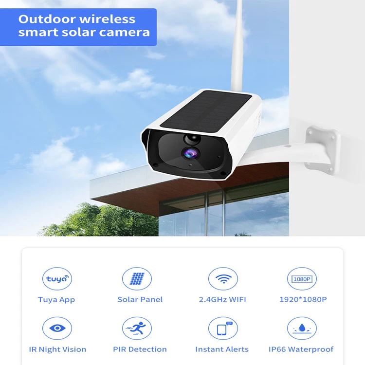 Панели солнечных батарей вместе Wi-Fi камеры видеонаблюдения HD 1080P обнаружения движения Открытый ИК ночного видения охранной сигнализации солнечные