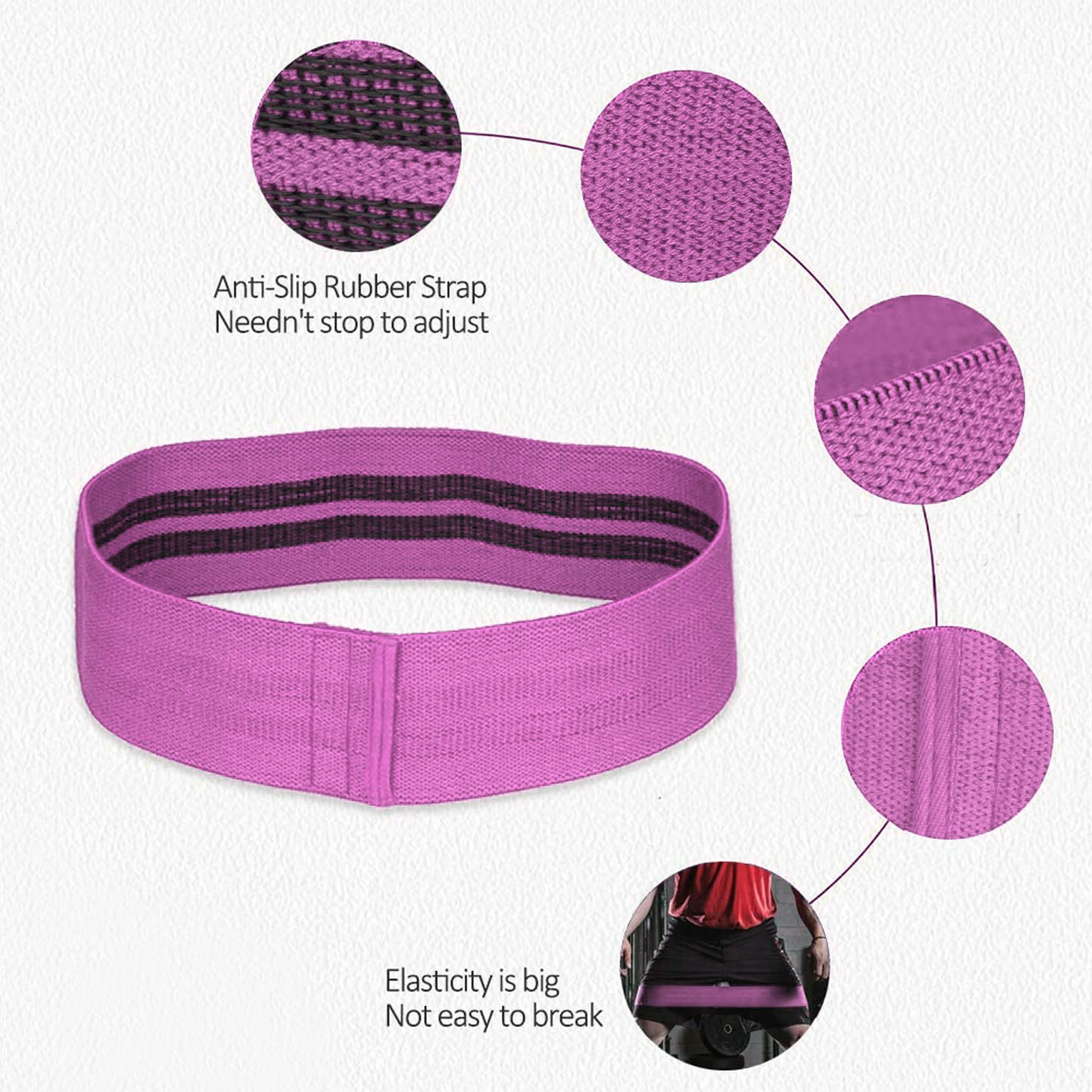 Hot selling Yoga workout band hip circle Custom printing Patterned Fabric Cotton Fitness Resistance Loop Bands