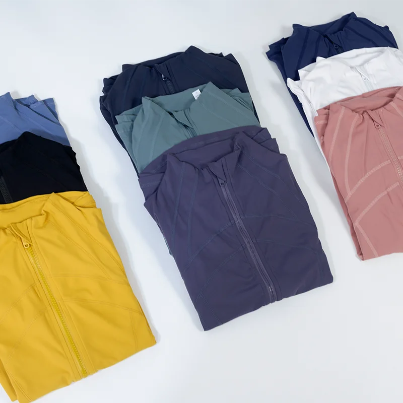 Lulu Women Jacket Fashion Spring and Autumn Tight-fitting Thin Sportswear Training Running Gym Yoga Solid Color Cardigan Jacket