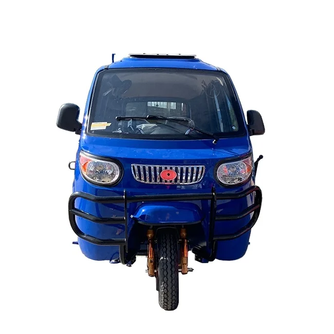 3 Wheel Motorized Passenger Tricycle with Closed Body Five Passenger Seats