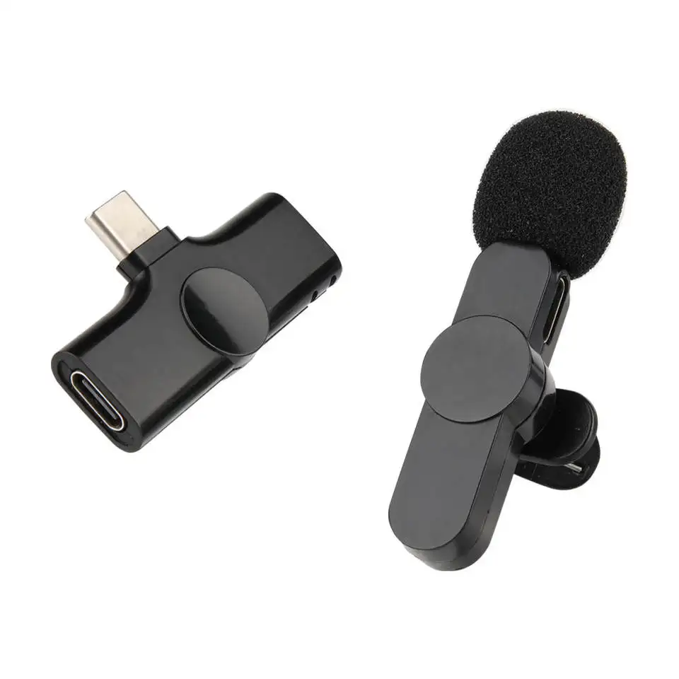 Popular Wholesale Price Wireless Microphone 2.4GHz Tiny Lavalier Mini Microphone Outdoor Recording Wireless Mic for iPhone