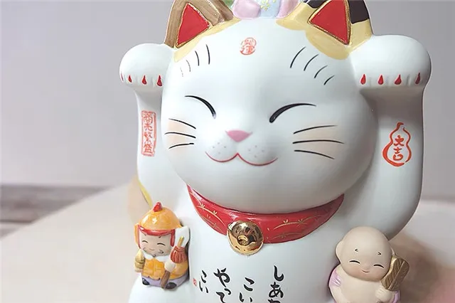 Japanese traditional Lucky Cat decoration Fukusuke ornaments
