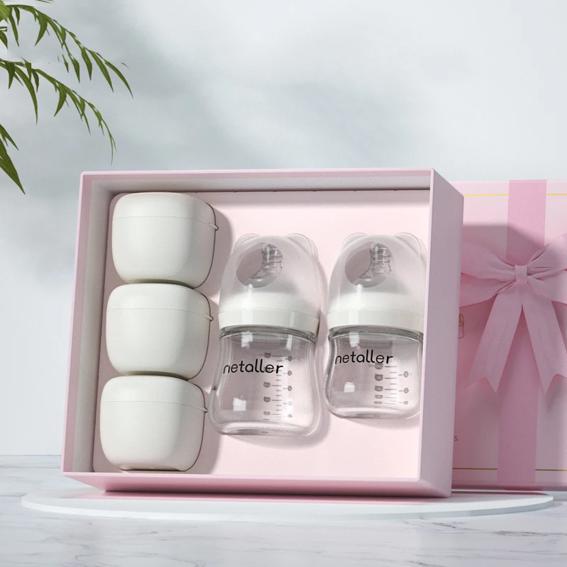 Прямая продажа с завода, Высококачественная стеклянная коробка для новорожденных, набор из 5 бутылок для кормления младенцев, герметичная