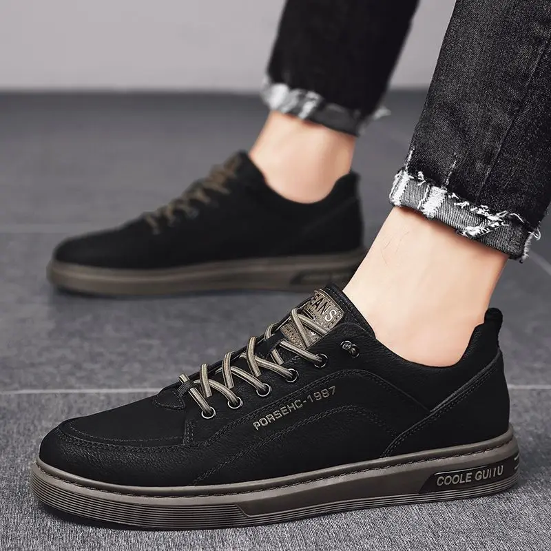 New Arrival Hot Selling leather Upper Rubber Sole white sneaker Lace Up Running Walking styles Shoes for men