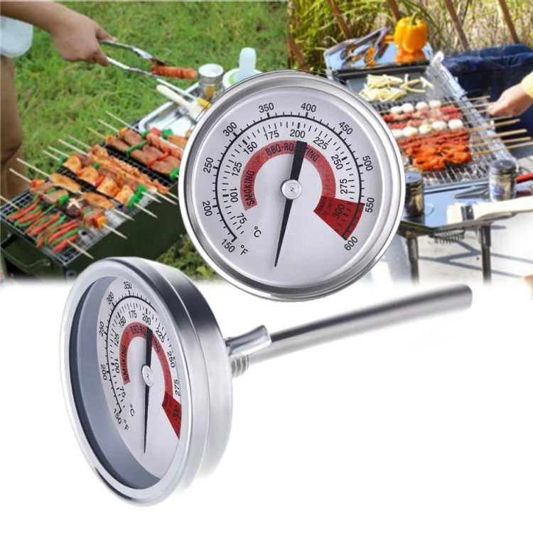 New Stainless Steel BBQ Smoker Grill Thermometer Temperature Gauge 10-400C Bimetallic Oven Thermometer