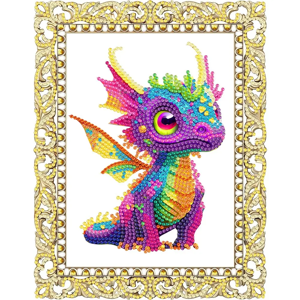 Baby Dragon fake Frame 5D DIY Craft Ornament diamond painting table stand