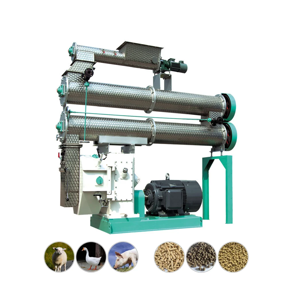 15 t/h livestock pig cattle poultry feed pellet making granulator machine production line animal feed processing plant machinery