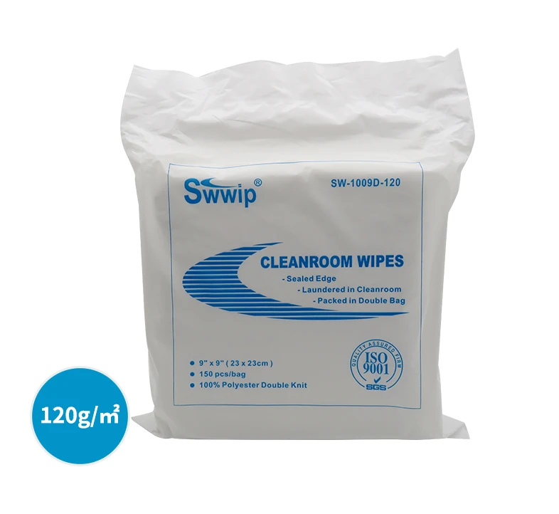 Swwip 100% polyester class 1000 120gsm cleanroom 1009 laser cut lint free esd antistatic clean room wiper