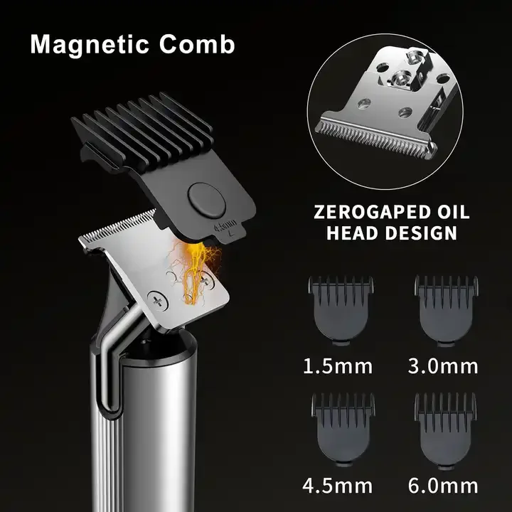 Komingdon T Blade Waterproof Beard Trimmer Professional Rechargeable Electric Cordless Hair Clippers Trimmer for Men Hair Cut