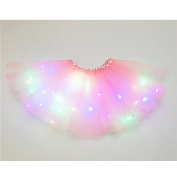 High quality hot sale Cute girl show dress Girls led light skirt Luminous star ballet skirt