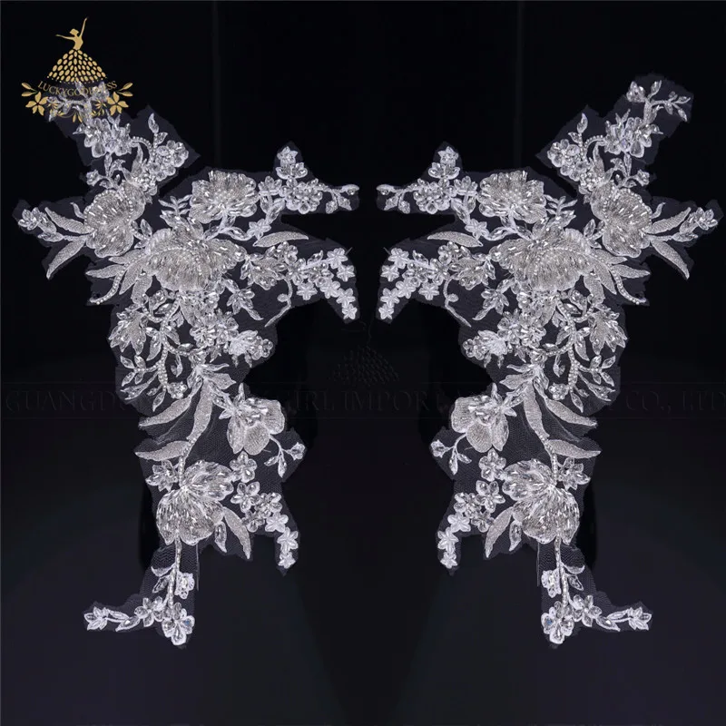 Оригинальная ручная работа, вышивка бисером, свадебный пояс с блестками, горячая фиксация, лиф со стразами, вырез горловины, аппликация со стразами