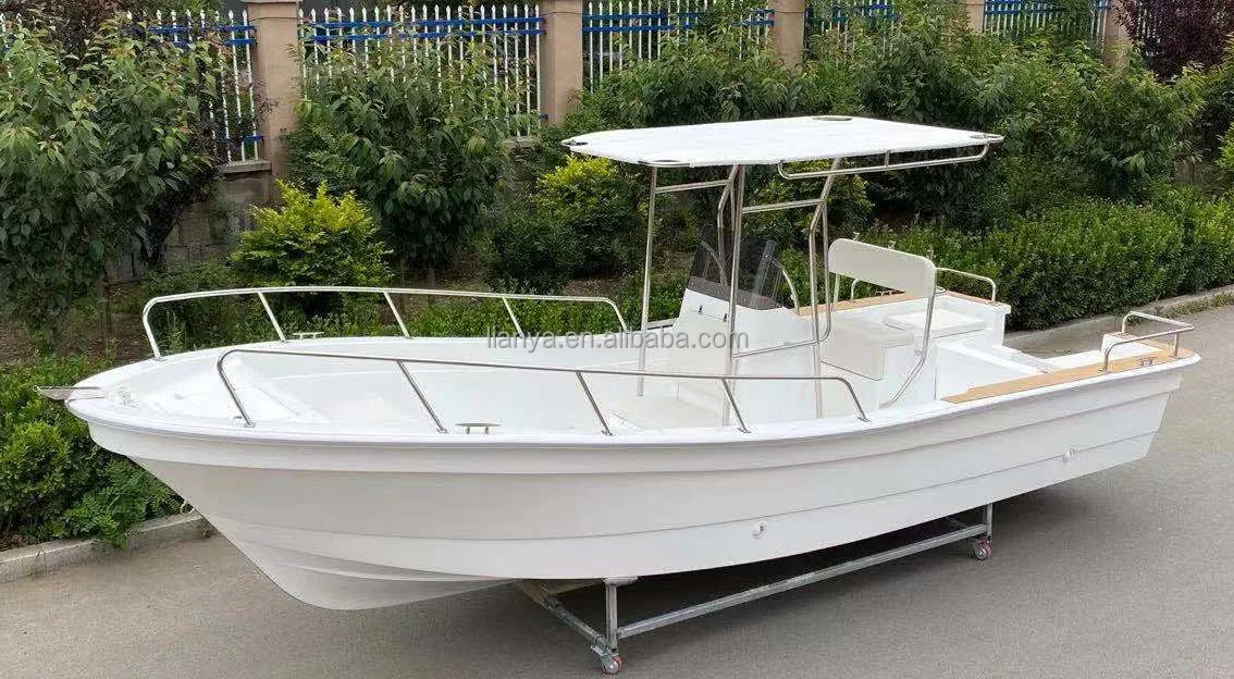 Liya fiberglass fishing boat 6.6meter deep hull panga boats sale