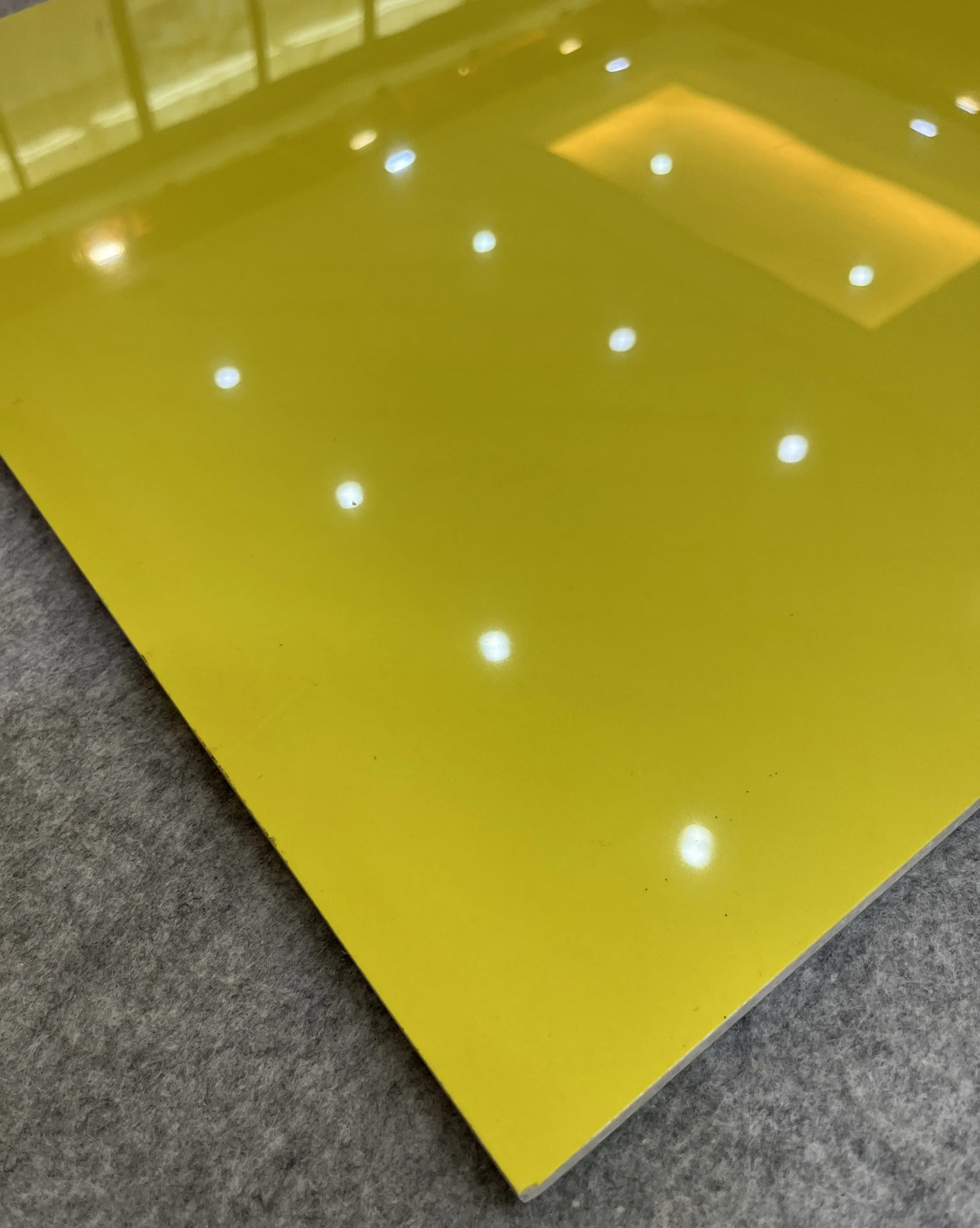 Pure Yellow Color 60x60cm Floor Tile Porcelain Tile Polished Ceramic Stock Selling for House Decoration