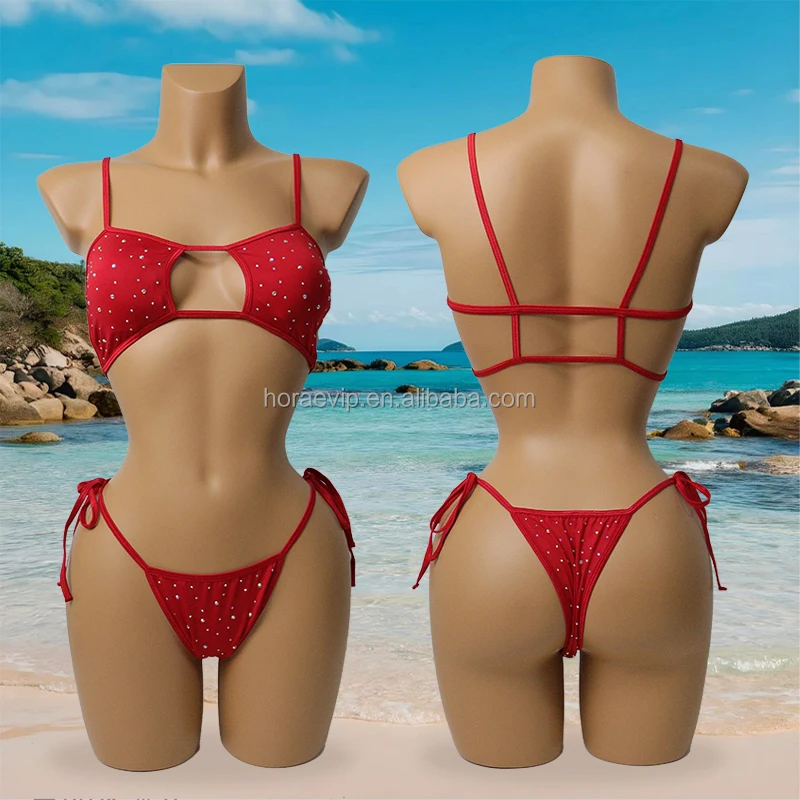 S651 New Model Two Pieces Exotic Dancewear Sparkling Bikini Set Dancewear Club Ourfits Swimsuit Rhinestone Costume