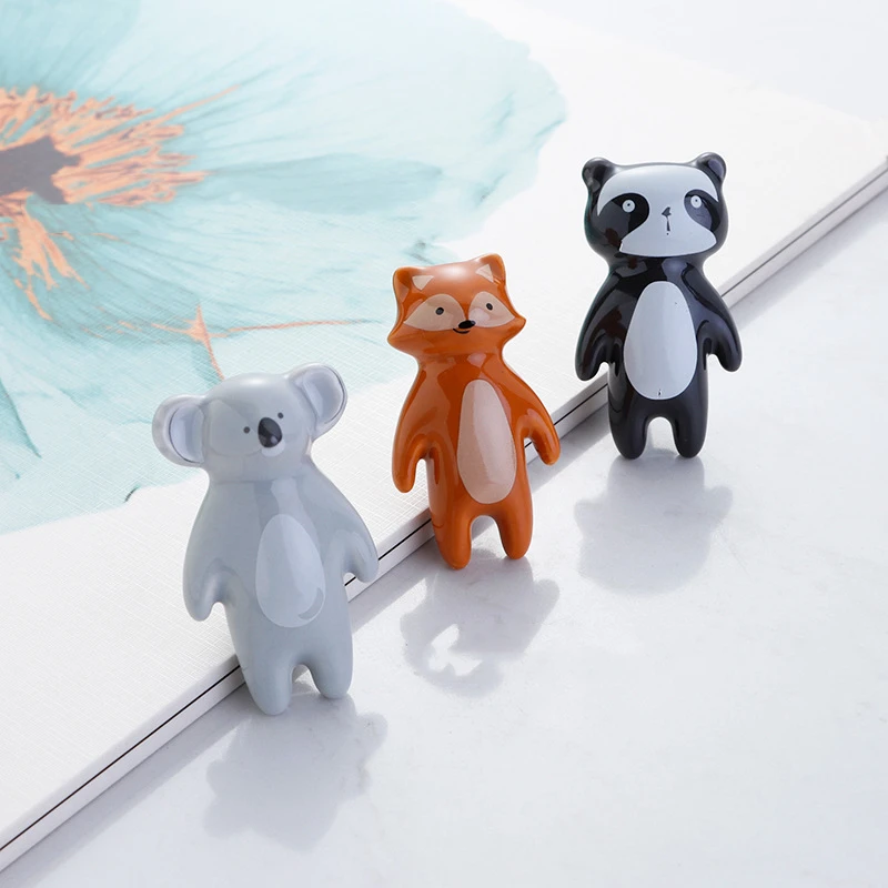 Hoone Creative Childlike Small Animal  Ceramic Cabinet Furniture Handles